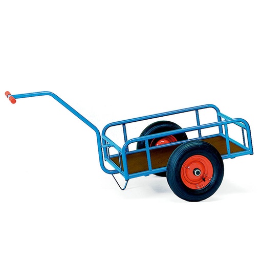 [039491] Remolque de tracción manual con paredes tubulares - Dim. plataforma 845x545 mm - Azul ral 5007