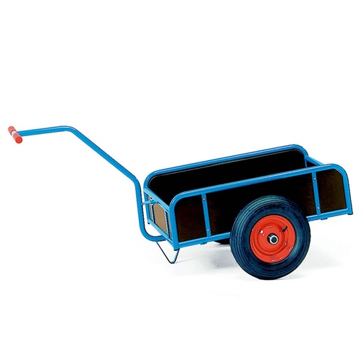 [039495] Remolque de tracción manual con paredes de madera - Dim. Plataforma 1.145x545 mm - Azul ral 5007