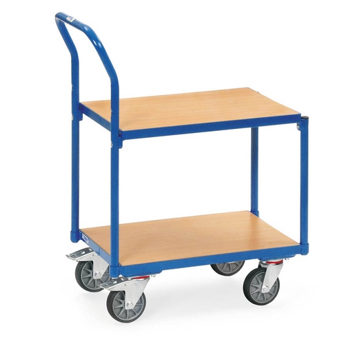 [039661] Base rodante con plataforma de madera y tirador - Dim. plataforma - Azul Ral 5007