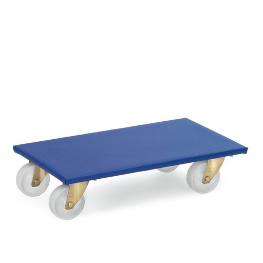 [039700] Par de plataformas rodantes para transporte de muebles con ruedas de nylon - Dim.: 600x350x140h mm - Azul