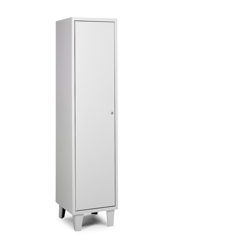 [039707] Armario ropero metálico con 1 puerta para vestuario - Dim.: 415x460x1780h mm - Gris ral 7035