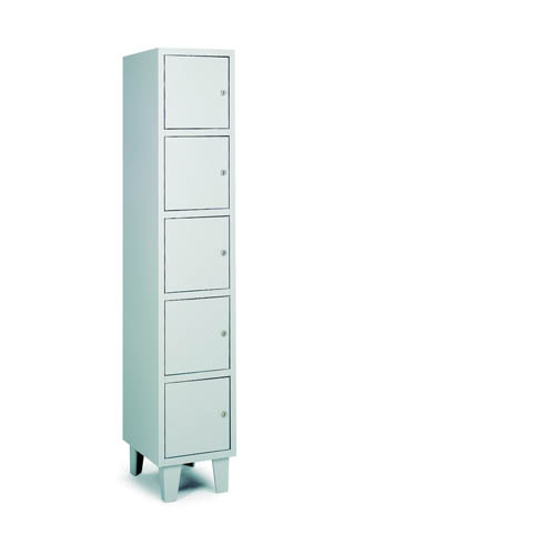 [039782] Consigna metálica para vestuario con 5 puertas - Dim.: 330x460x1780h mm - Gris ral 7035