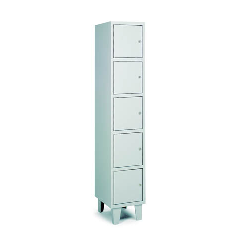 [039782] Consigna metálica para vestuario con 5 puertas - Dim.: 330x460x1780h mm - Gris ral 7035