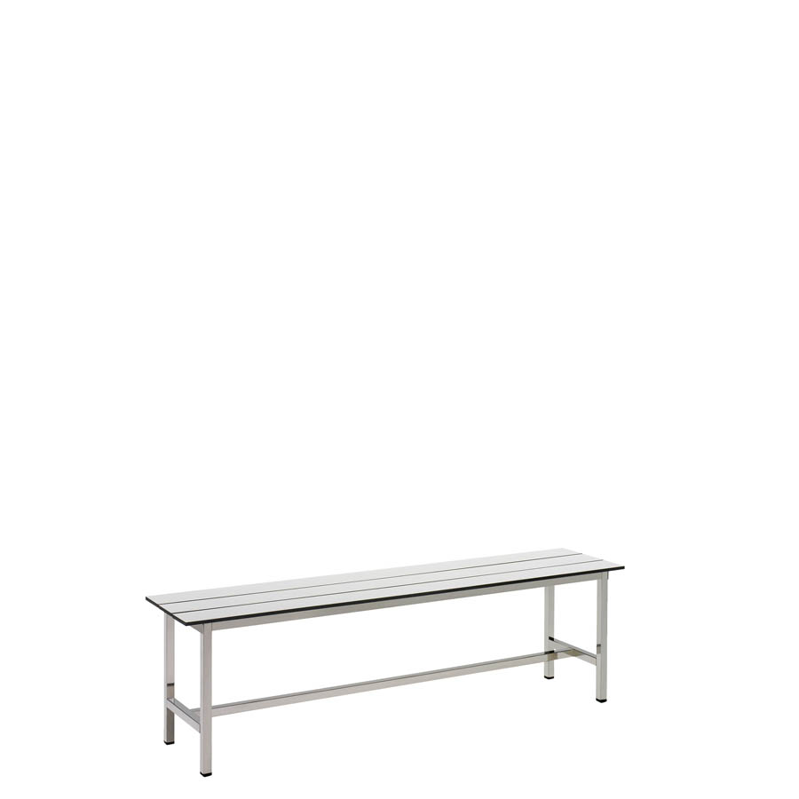 [039900] Banqueta para vestuario de acero con asiento fenólico - Dim.: 1500x370x430h mm - Gris claro / gris ral 7035