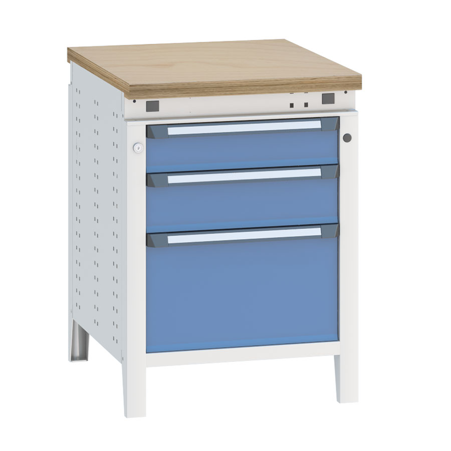 [040356] Banco de trabajo serie Funcion - Dim.: 607x750x850h mm - Azul ral 5012 + gris ral 7035